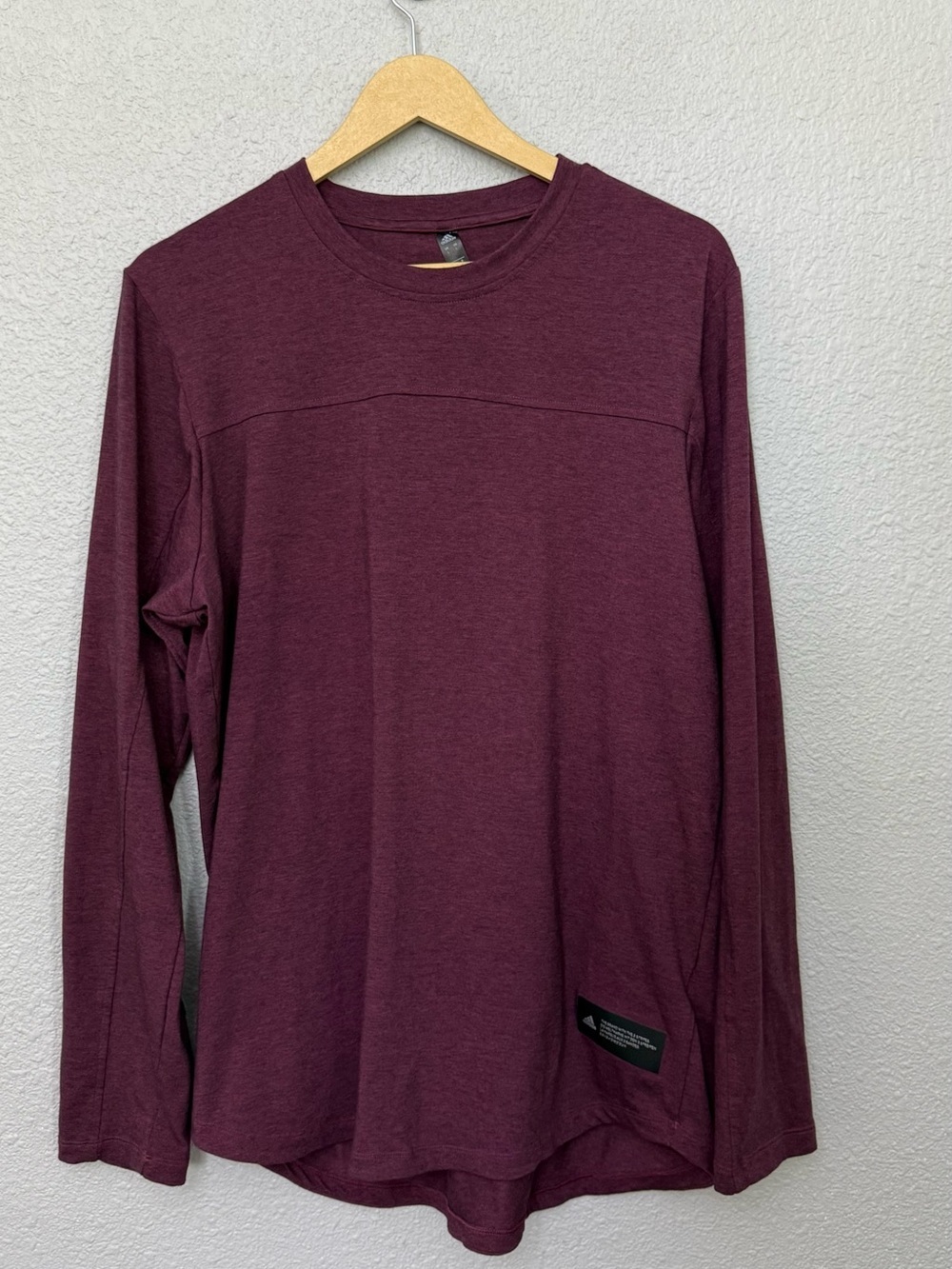 Adidas | Urban Global Long Sleeve Workout Shirt | Heathered Burgundy| Size Large